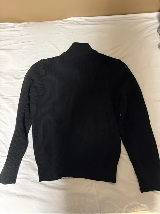 Uniqlo Black Knit Zip Up Sweater Small NWOT - Picture 6 of 6